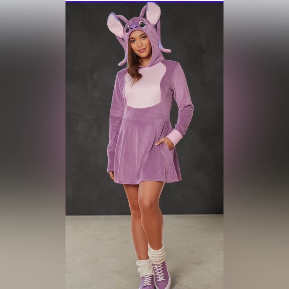 Disney Lilo & Stitch Angel Costume Adult Spirit Haloween Experiment 624 Pink NEW